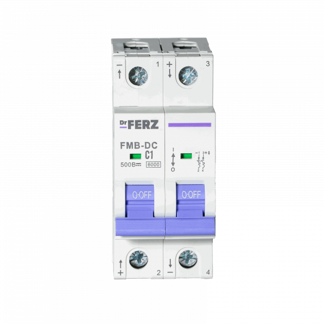 Авт. выкл. FMB-DC 2P 1А 6кА хар-ка C, DC500В FERZ