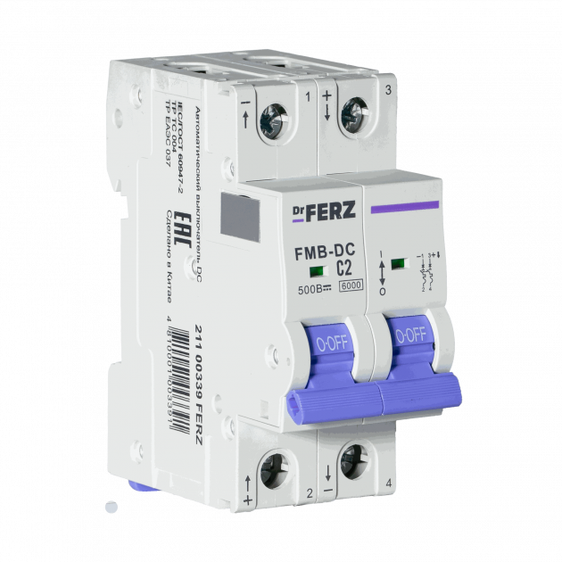 FMB-DC 6kA 2P 02 х-ка C, DC500В Автоматический выключатель FERZ