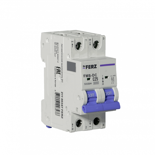 Авт. выкл. FMB-DC 2P 25А 6кА хар-ка C, DC500В FERZ