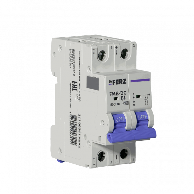 FMB-DC 6kA 2P 04 х-ка C, DC500В Автоматический выключатель FERZ