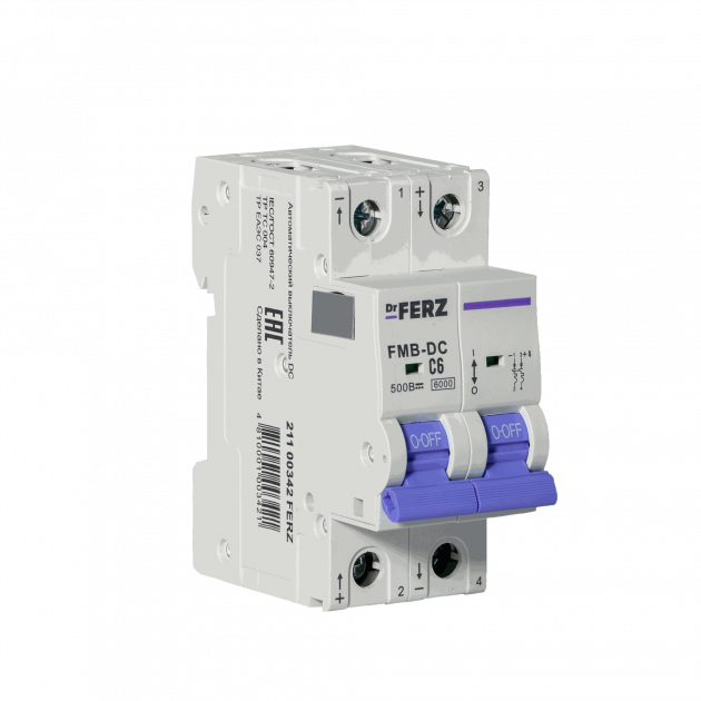 FMB-DC 6kA 2P 06 х-ка C, DC500В Автоматический выключатель FERZ