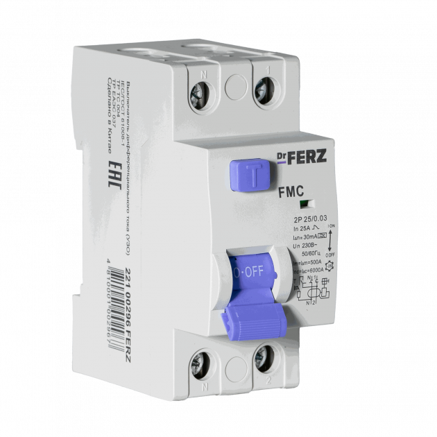 FMC-1P+N 25A 30mA 6kA тип A, 2M УЗО FERZ