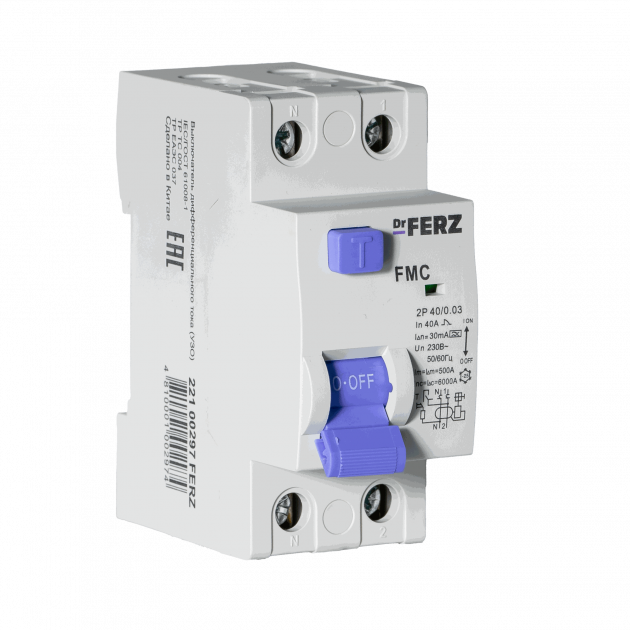 УЗО FMC-1P+N 40А 30мА 6кА тип A, 2M FERZ