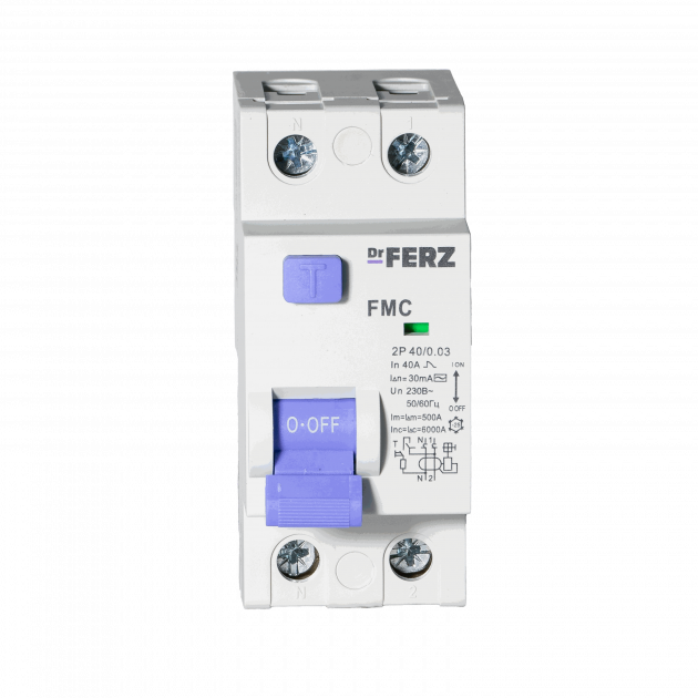 FMC-1P+N 40A 30mA 6kA тип AC, 2M УЗО FERZ