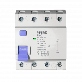 FMC-3P+N 25A 30mA 6kA тип A, 4M УЗО FERZ
