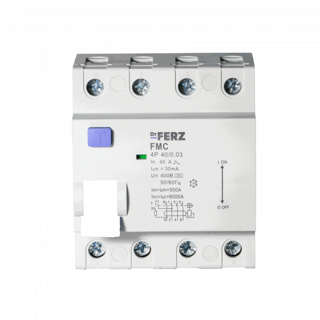 FMC-3P+N 40A 30mA 6kA тип A, 4M УЗО FERZ