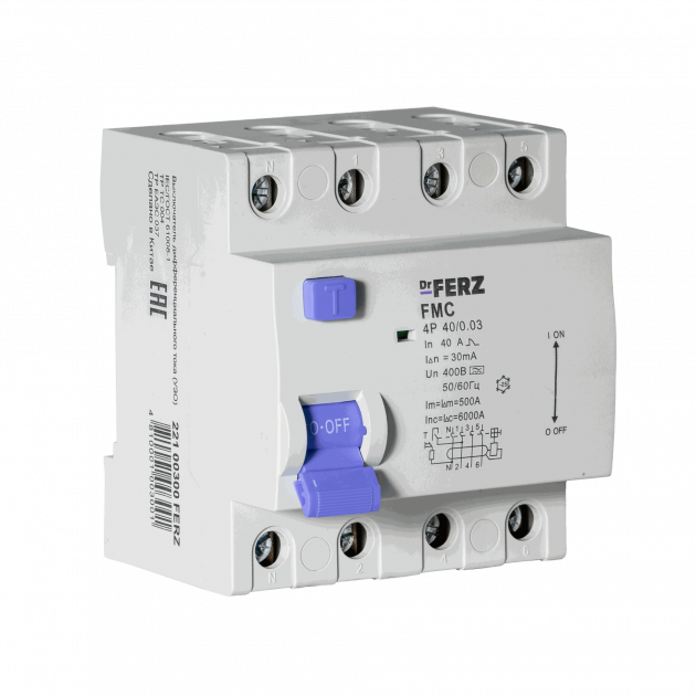 FMC-3P+N 40A 30mA 6kA тип A, 4M УЗО FERZ