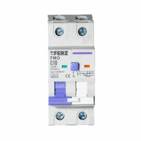 FMO-EL-1P+N 10A 30mA 6kA тип AC, х-ка C, 2M Диф. автомат FERZ