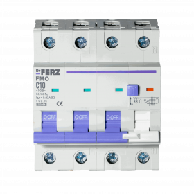 FMO-EL-3P+N 10A 30mA 6kA тип AC, х-ка C, 4M Диф. автомат FERZ