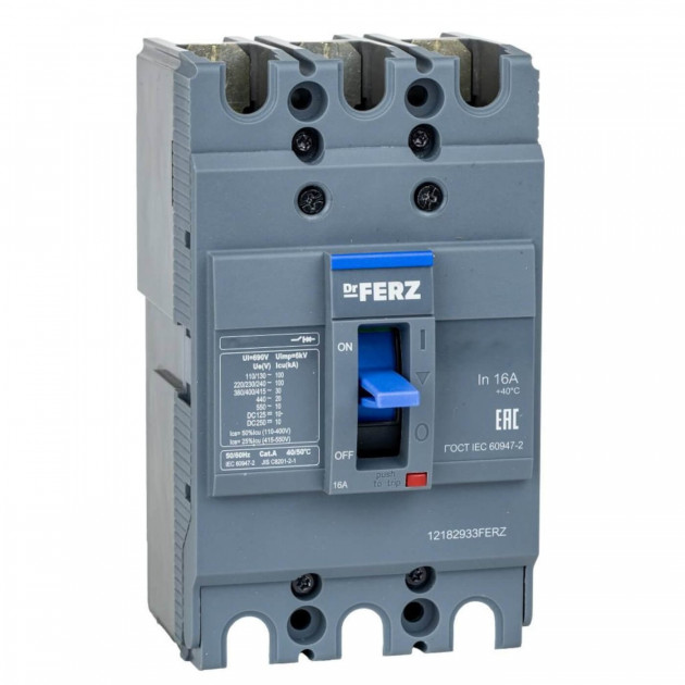 Авт. выкл. FERZ CEZC-H-100-TM/3Р 16A 30кА