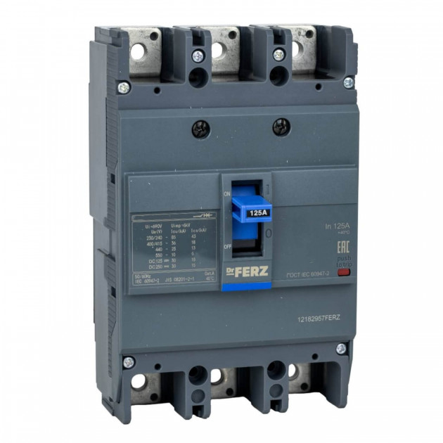 Авт. выкл. в литом корпусе FPC-10-H-250-TM/3Р 125А 36кА FERZ