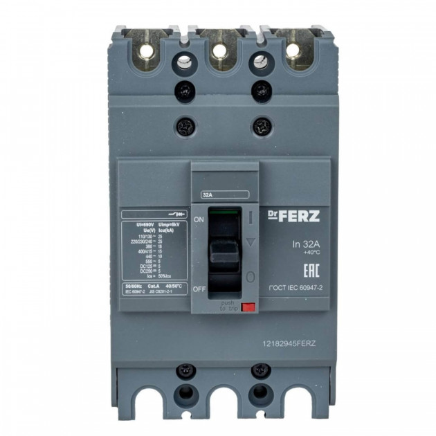 Авт. выкл. в литом корпусе FPC-10-N-100-TM/3Р 32А 15кА FERZ