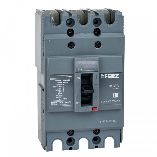 Авт. выкл. в литом корпусе FPC-10-N-100-TM/3Р 32А 15кА FERZ