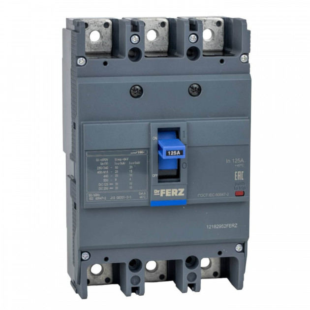 Авт. выкл. FERZ CEZC-N-250-TM/3Р 125A 25кА