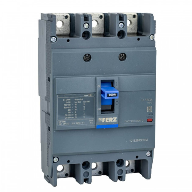 Авт. выкл. FERZ CEZC-N-250-TM/3Р 160A 25кА