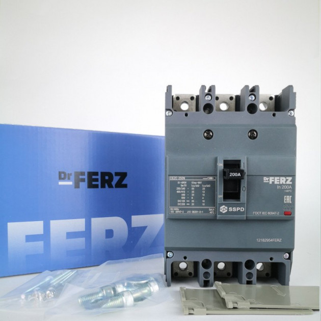 Авт. выкл. FERZ CEZC-N-250-TM/3Р 200A 25кА