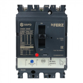 Авт. выкл. FERZ CNSX-N-250-ML5.2/3P 250А 50кА с электрон. расцепителем, LCD