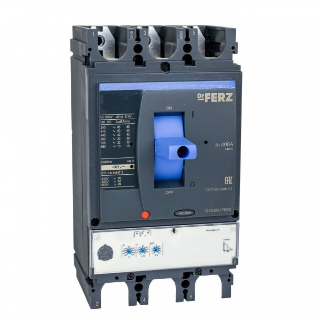 Авт. выкл. FERZ CNSX-N-400-ML2.3/3P 250А 50кА с электронным расцепителем