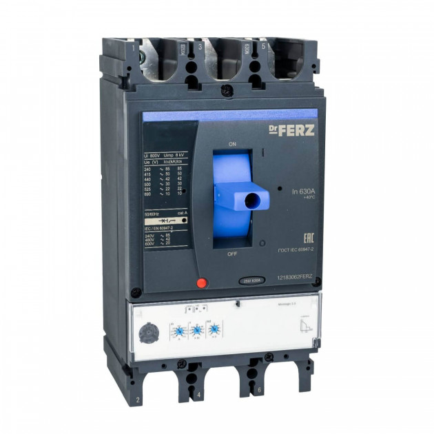 Авт. выкл. FERZ CNSX-N-630-ML2.3/3P 630А 50кА с электронным расцепителем
