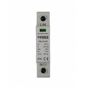FML-40-440/1S Разрядник FERZ 1P Imax=40кА (8/20), In=20kA (8/20), Uc=440V, класс 2 (C), 1M, сигнальный контакт