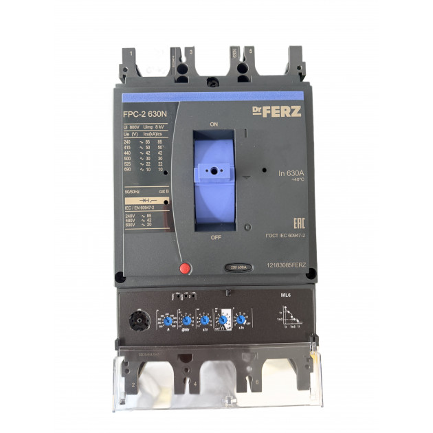 Авт. выкл. в литом корпусе FPC-26-N-630-ML6/3P 630А 50кА с электрон. расцепителем FERZ