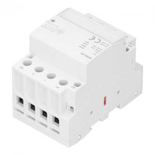 Модульный контактор GYHC-4P, 63A, 2NO+2NC, 24VDC, 3M