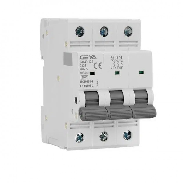 Автоматический выключатель GYM9-125-3P-80D, 3P, 80A, хар-ка D, 6kA, 3M
