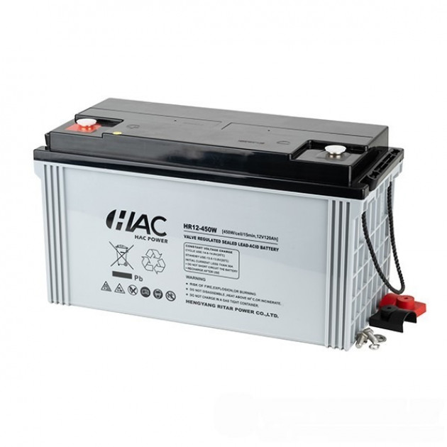 Батарея аккумуляторная HAC HR12-450W, F12(M8), 12V/120Ah, 407x177х225 ДxШxВ, 34.5 кг, 15 лет
