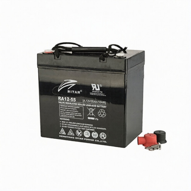 Батарея аккумуляторная Ritar RA12-55A, F11(M6), 12V/55Ah, 216x229x138 HxLxW, 15kg, 12 лет