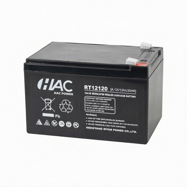 Батарея аккумуляторная HAC RT12120A, F2, 12V/12Ah, 151х98х95(101) ДхШхВ, 3.15 кг, 6-8 лет