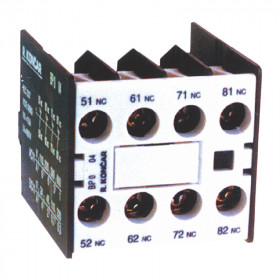 Блок-контакт Rade Koncar вспом. BP0 4 6A(230VAC), 4NC, фронтальный монтаж, для CM1