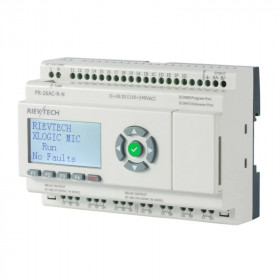 Программируемый логический контроллер Rievtech PR-26AC-R-N, 110_240VAC, 16DI, 10 RO, RTC, SD, RS485, Ethernet, ЖКИ