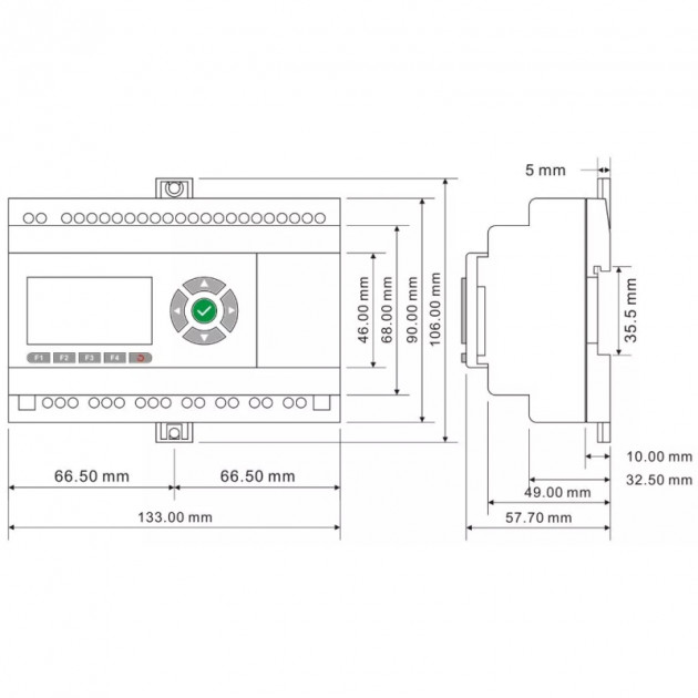 Программируемый логический контроллер Rievtech PR-26DC-DAI-RT-4G, 12_24VDC, 16DI(12AI), 2TO, 8RO, RTC, SD, RS485, Ethernet, 2G/4G/GSM, ЖКИ