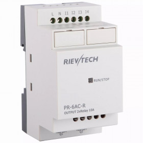 Программируемый логический контроллер Rievtech PR-6AC-R, 110_240VAC, 4DI, 2RO, RTC, RS232, нерасширяемый