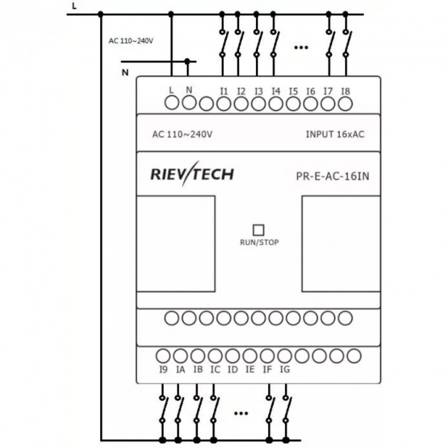 Модуль расширения Rievtech PR-E-AC-16IN, 110_240VAC, 16DI
