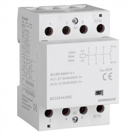 Модульный контактор Schrack DIN 40A по AC1, 230VAC 4НО контакт, 3модуля AMPARO