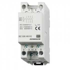 Модульный контактор DIN 25A по AC1, 230VAC 4НО контакт, 2модуля AMPARO