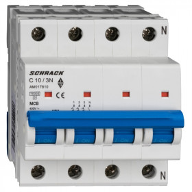Автоматический выключатель Schrack AM 10кА 3p+N C 10A