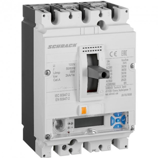 Авт. выкл. Schrack MX2-3- 50N-EM100 In=100A,Ir=0,4-1In,Tr=3-18c,Ii=1,5-12In,Isd=1,5-10Ir,Tsd=0,1-0,4c,Ig=0,4-1In 50kA LCD