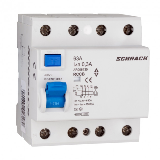 УЗО Schrack AR 10кА 4P 63A/300mA тип AC