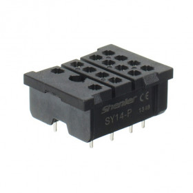 Цоколь SY14-P, 6A(300V), для печатных плат, черный, для RKE4, RKF4, R4N, MY4, 55.34, KMY4, PT4, RCM5