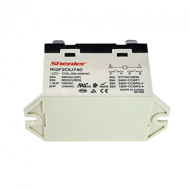 Реле Shenler RGF2BU024LS, 2NO, 40A(250VAC/30VDC), 24VDC, LED, монтаж на панель, винтовое подключение