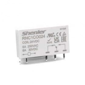 Реле RNC1CO012, 1CO, 6A(250VAC/30VDC), 12VDC, для печатных плат и цоколей SNB05/SNC05, IP60