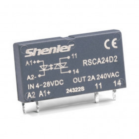 Реле интерфейсное полупроводниковое RSCA24D2 с колодкой SNC05-E-A, винтовой зажим, 1NO, 2A(280VAC), 12-24VDC, LED, W=6.2mm