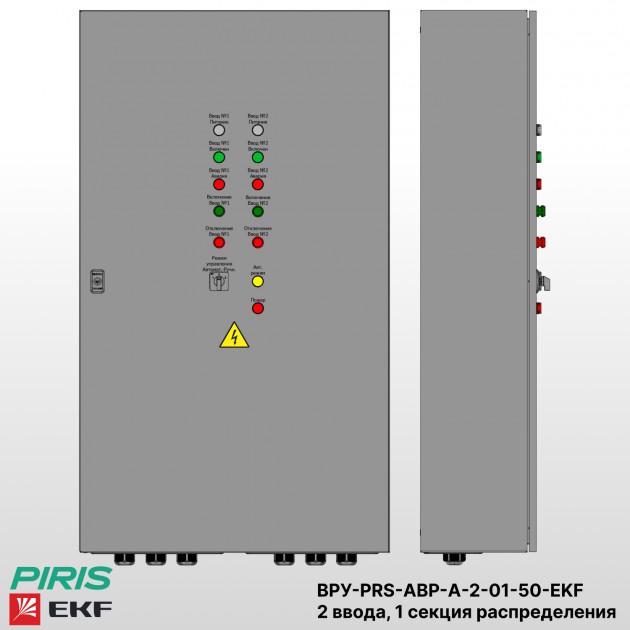 ВРУ с АВР, 50А, 2 ввода, мотор-автоматы, ABB, 1 секция распределения (5x16А) |Bonpet