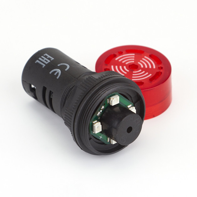 Сигнализатор звуковой ND16-22FS Φ22 мм красный LED АС/DC24В (R) (CHINT)