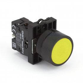 Кнопка управления NP2-EA51 без подсветки желтая 1НО, IP40 (R) (CHINT)