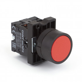 Кнопка управления NP2-EA45 без подсветки красная 1НО+1НЗ IP40 (R) (CHINT)