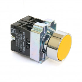 Кнопка управления NP2-BA55 без подсветки желтая, 1НО+1НЗ, IP40 (R) (CHINT)