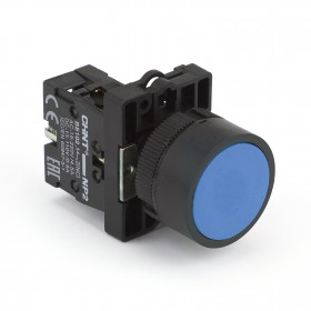Кнопка управления NP2-EA62 без подсветки синяя 1НЗ, IP40 (R) (CHINT)
